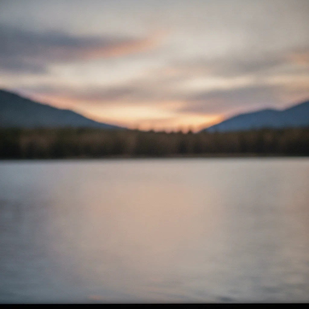Same mountain lake sunset photo converted to 4K quality with sharp ripple, foliage, and cloud detail and vivid color