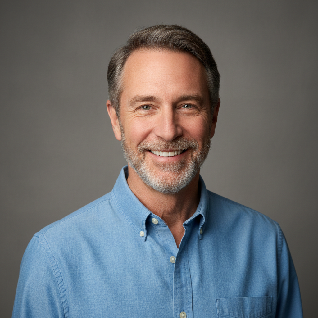 Portrait of middle-aged man with warm smile