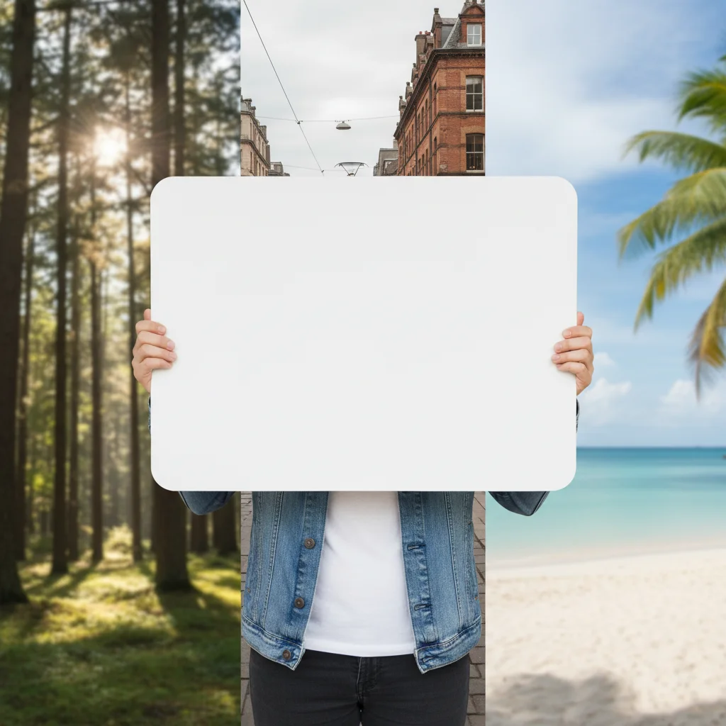 Person standing against green screen background