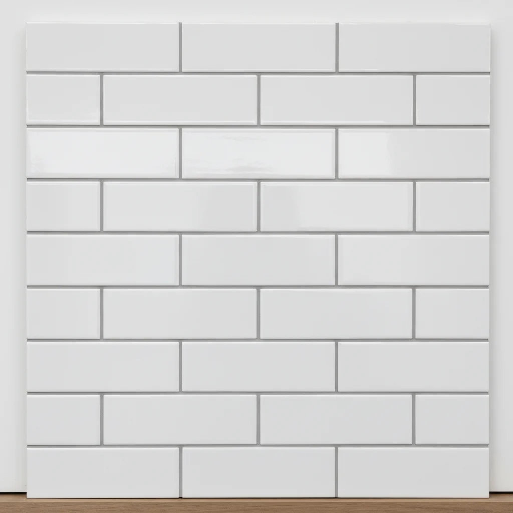 White 3x6 subway tile sample swatch