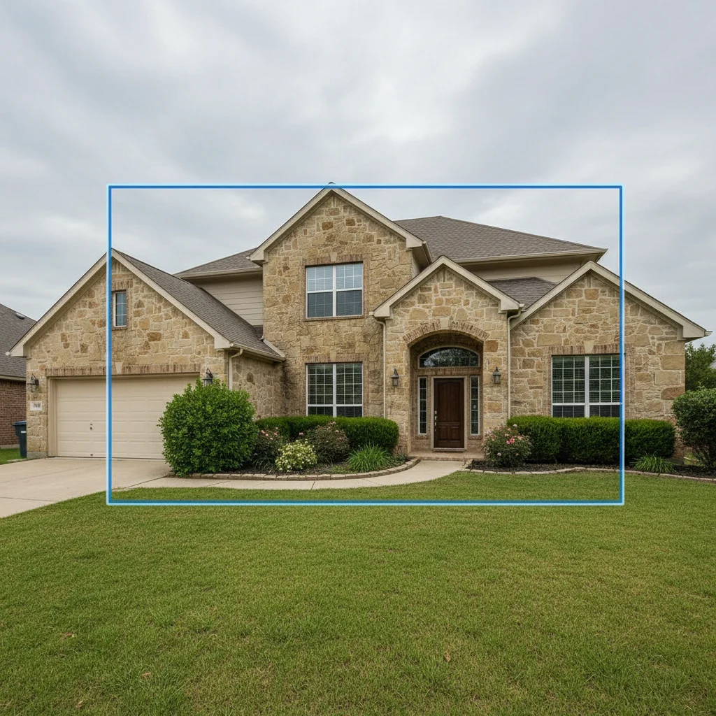 House exterior with grey overcast sky