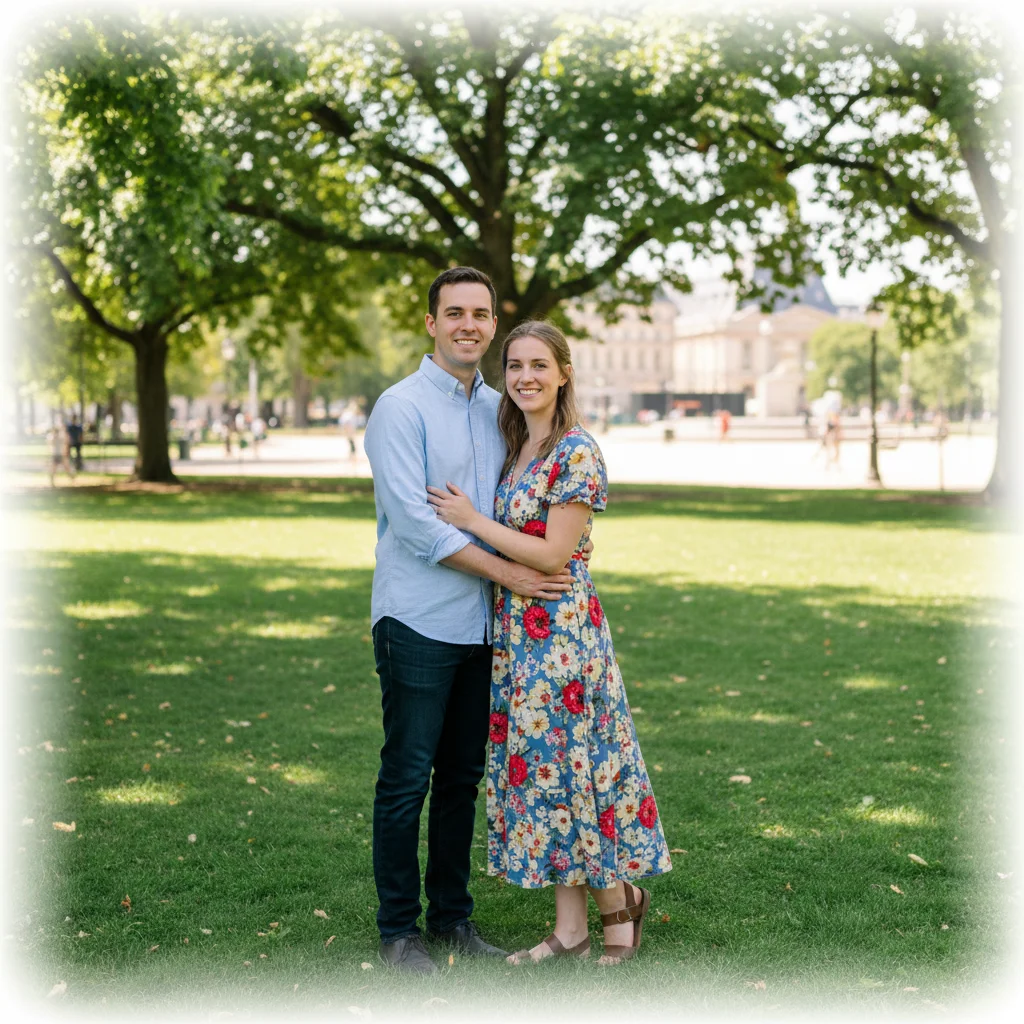 Couple standing together in a park during daytime