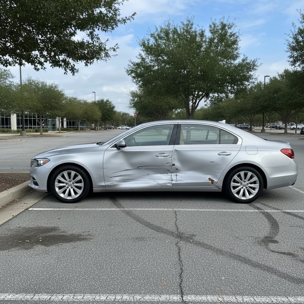 Photo after add damage to car photo with AI