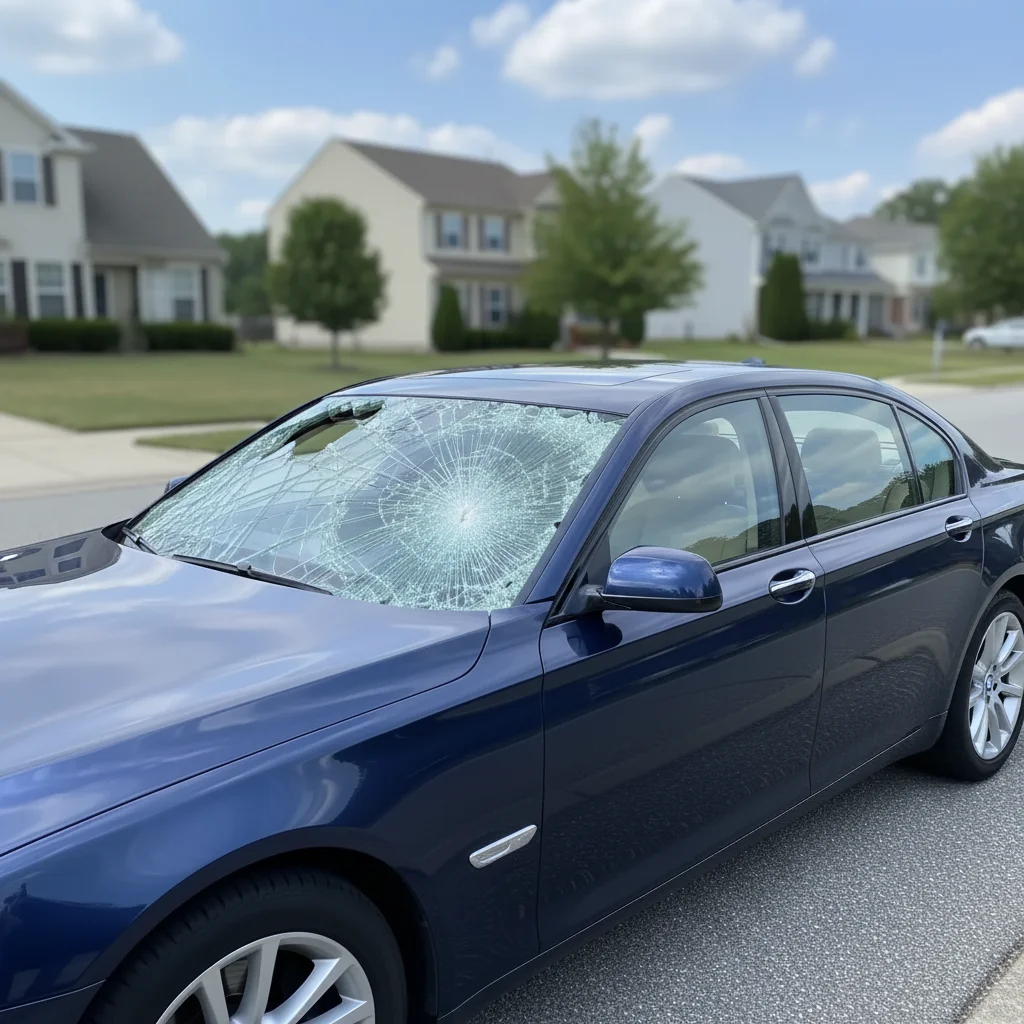 Photo after add damage to car photo with AI