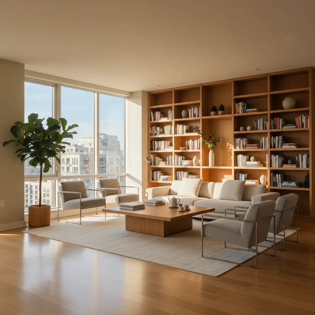 Apartment living room before prank