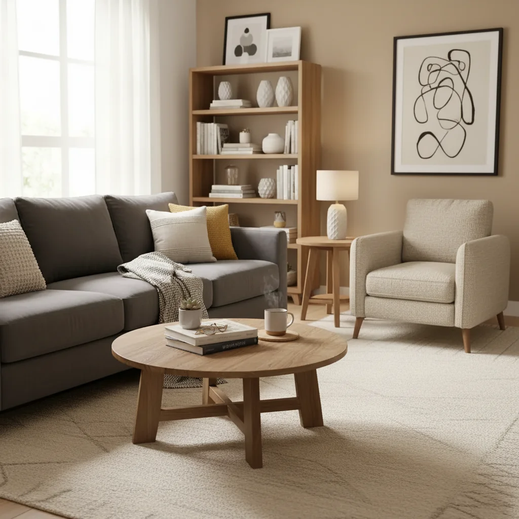 Bedroom staged with upholstered bed, nightstands, and bench