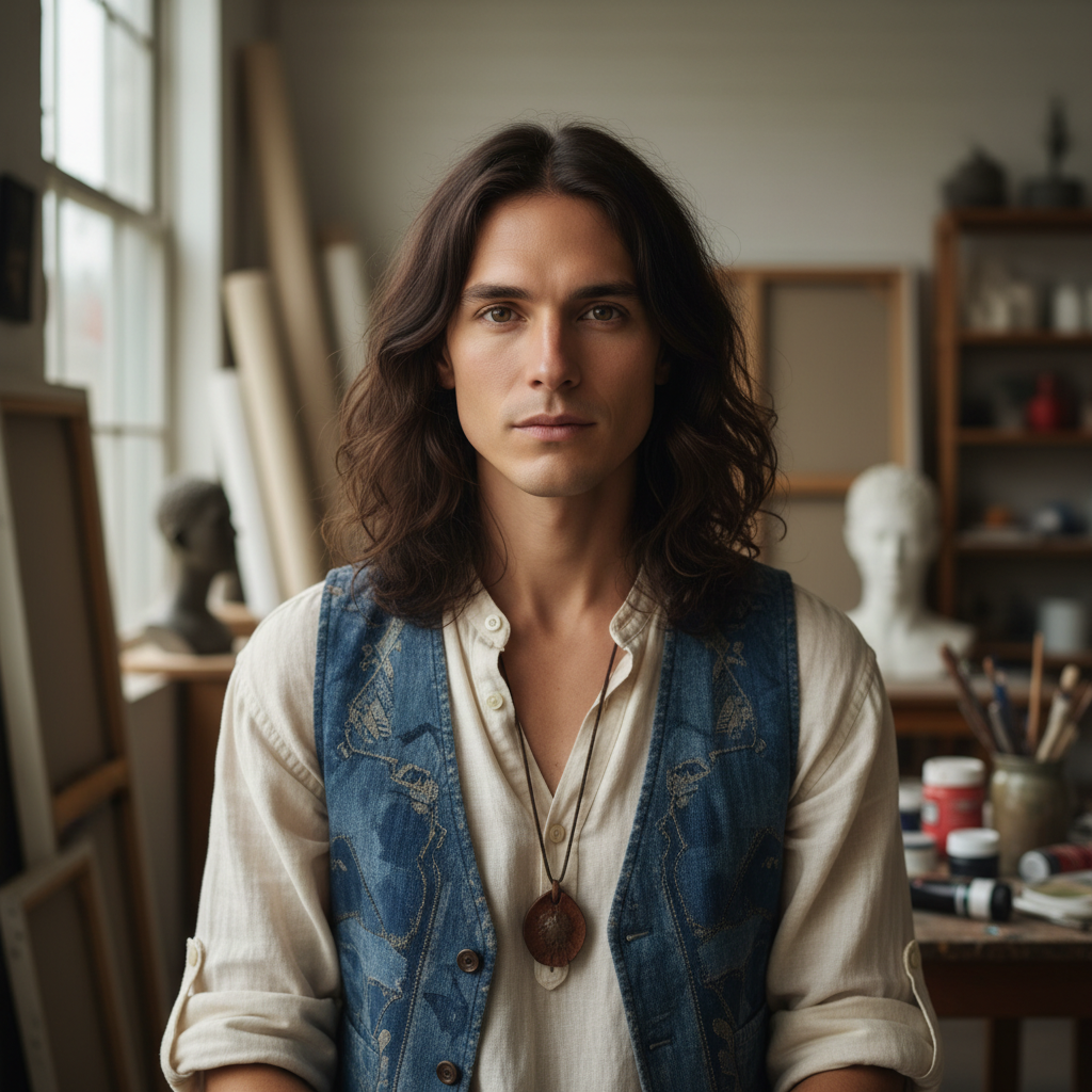 Creative person without glasses