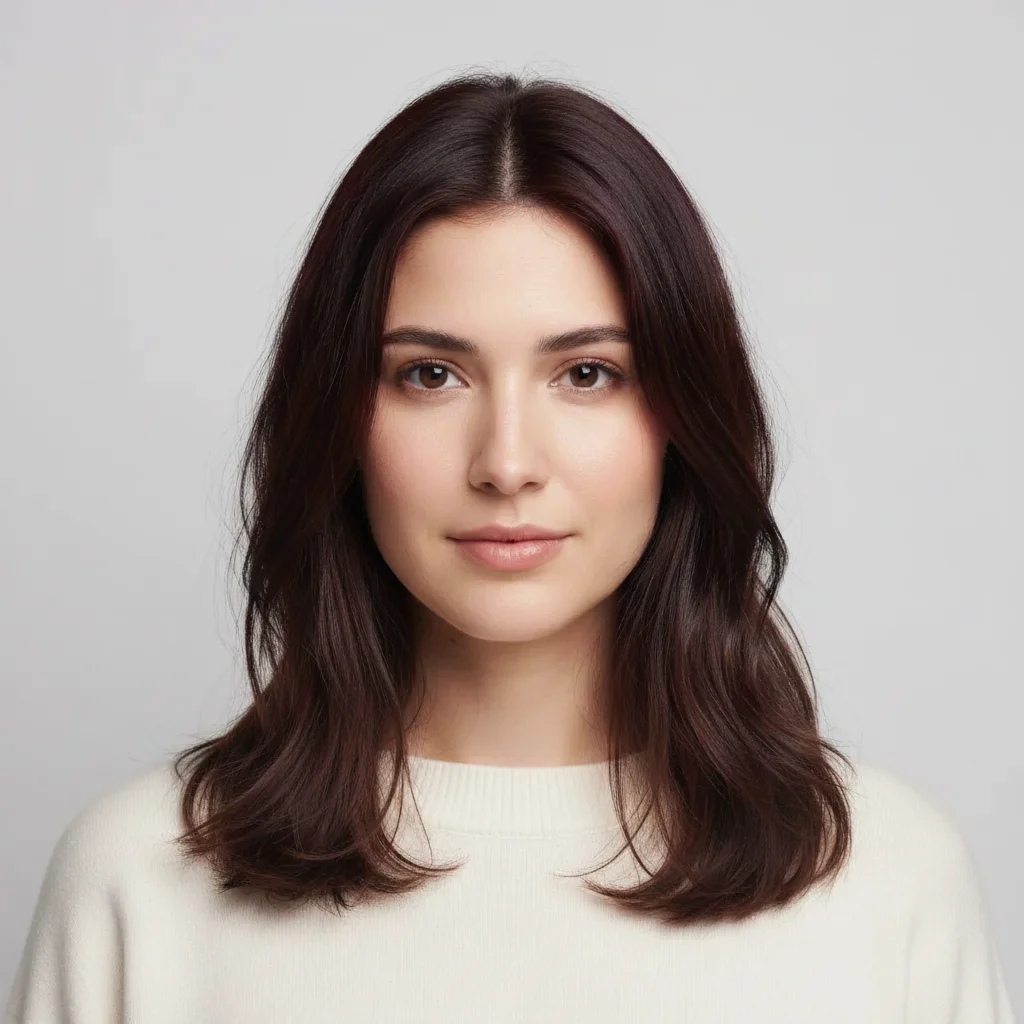 Same woman with waist-length extensions naturally blended in