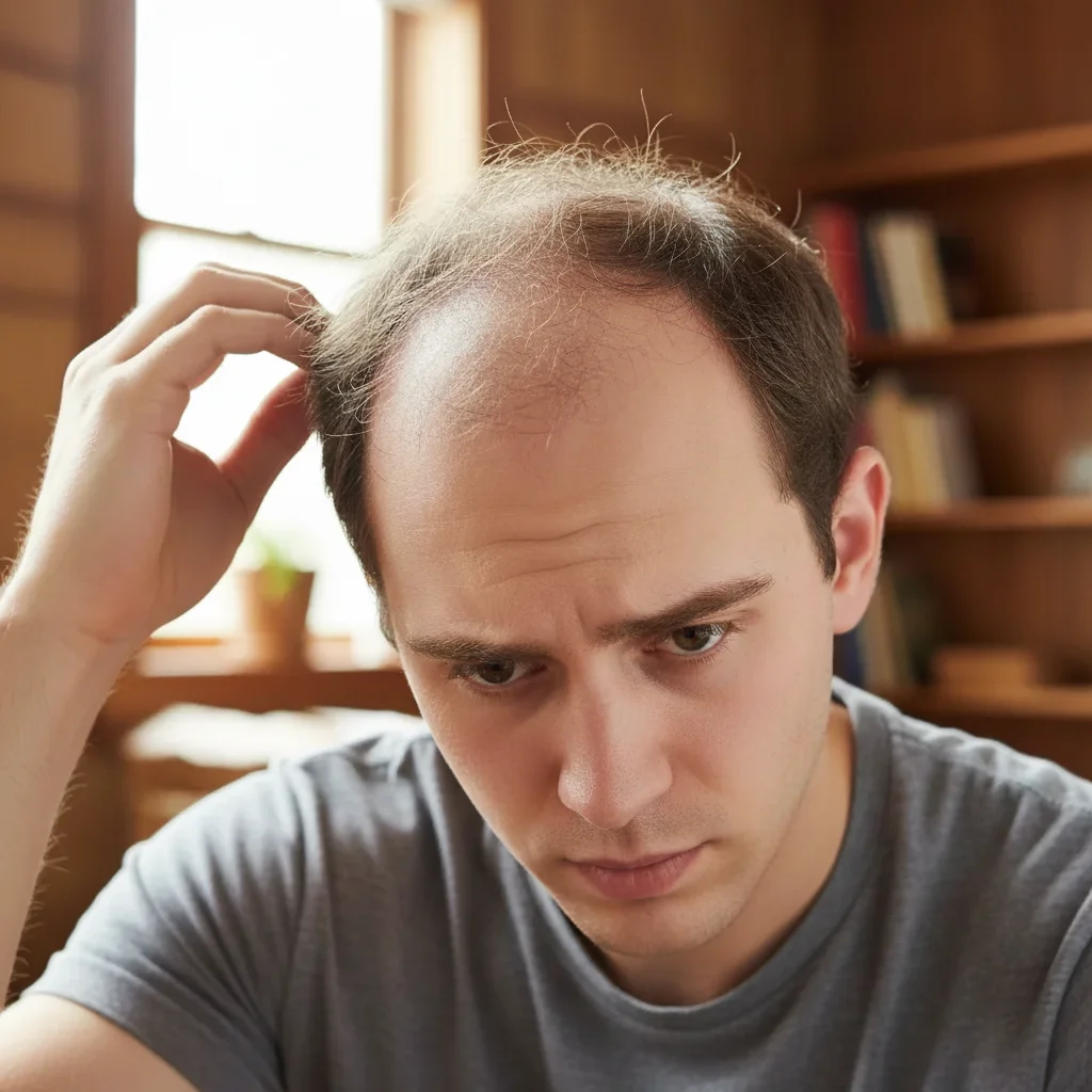 Same woman with bouncy curly hair with highlights