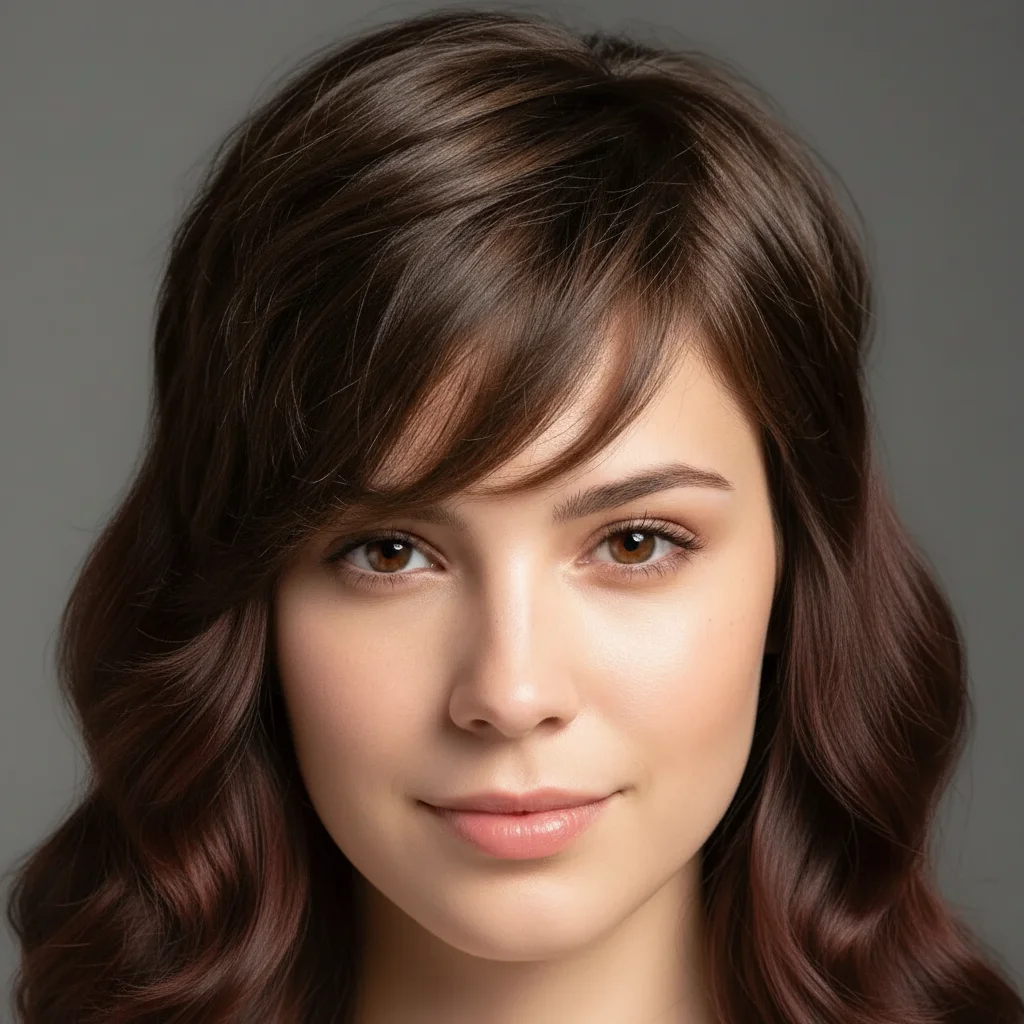 Same portrait with natural-looking hair added to thinning areas, blended