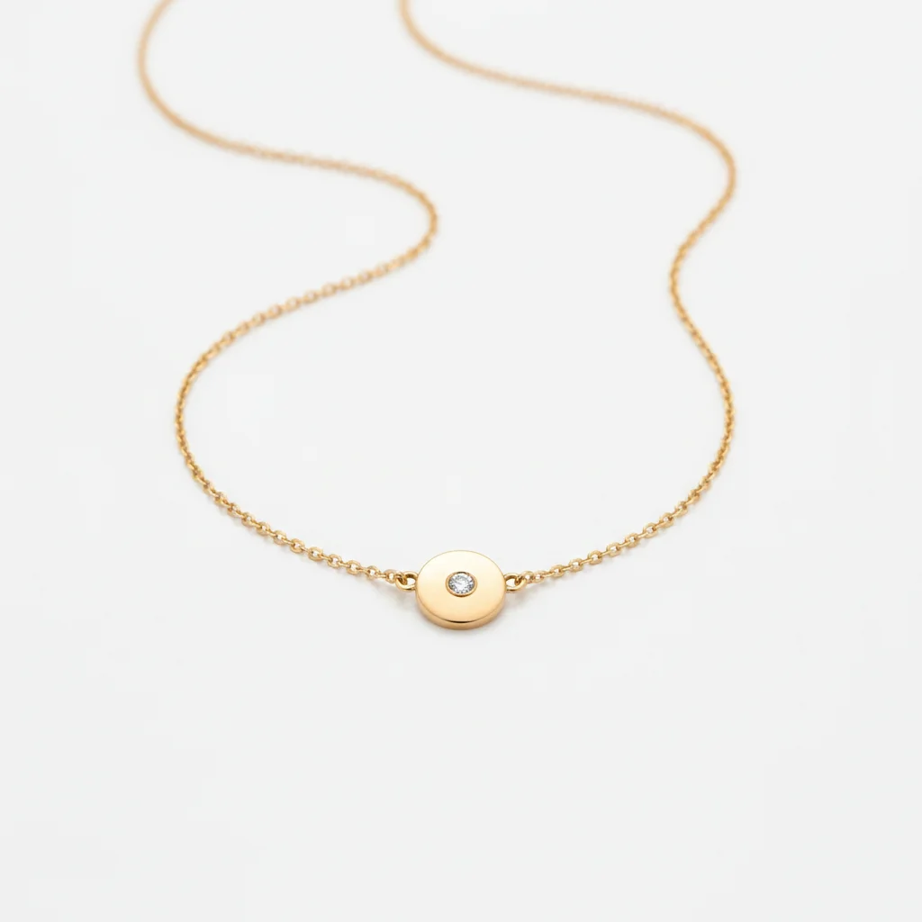 Gold pendant necklace product listing photo used as reference