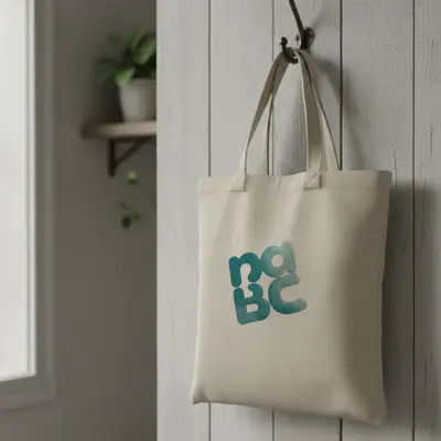 After: Logo applied to a canvas tote bag