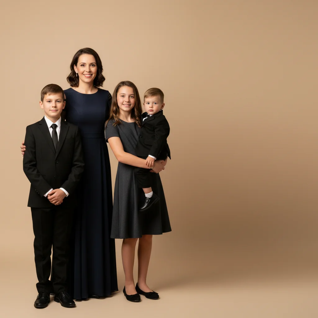 Family portrait missing the father on the right