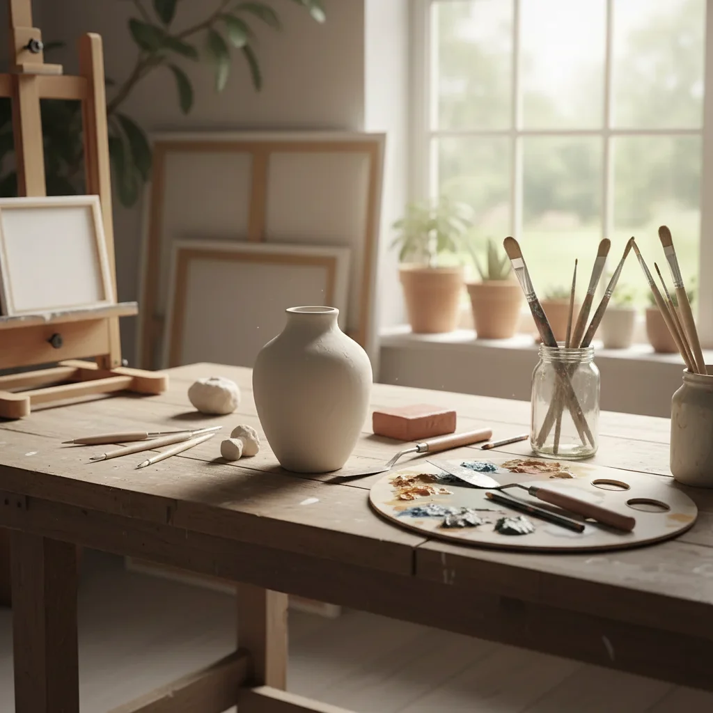 Same corner with tall fiddle leaf fig plant in terracotta pot