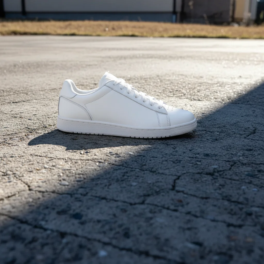 Same concrete surface with a sneaker composited in the center
