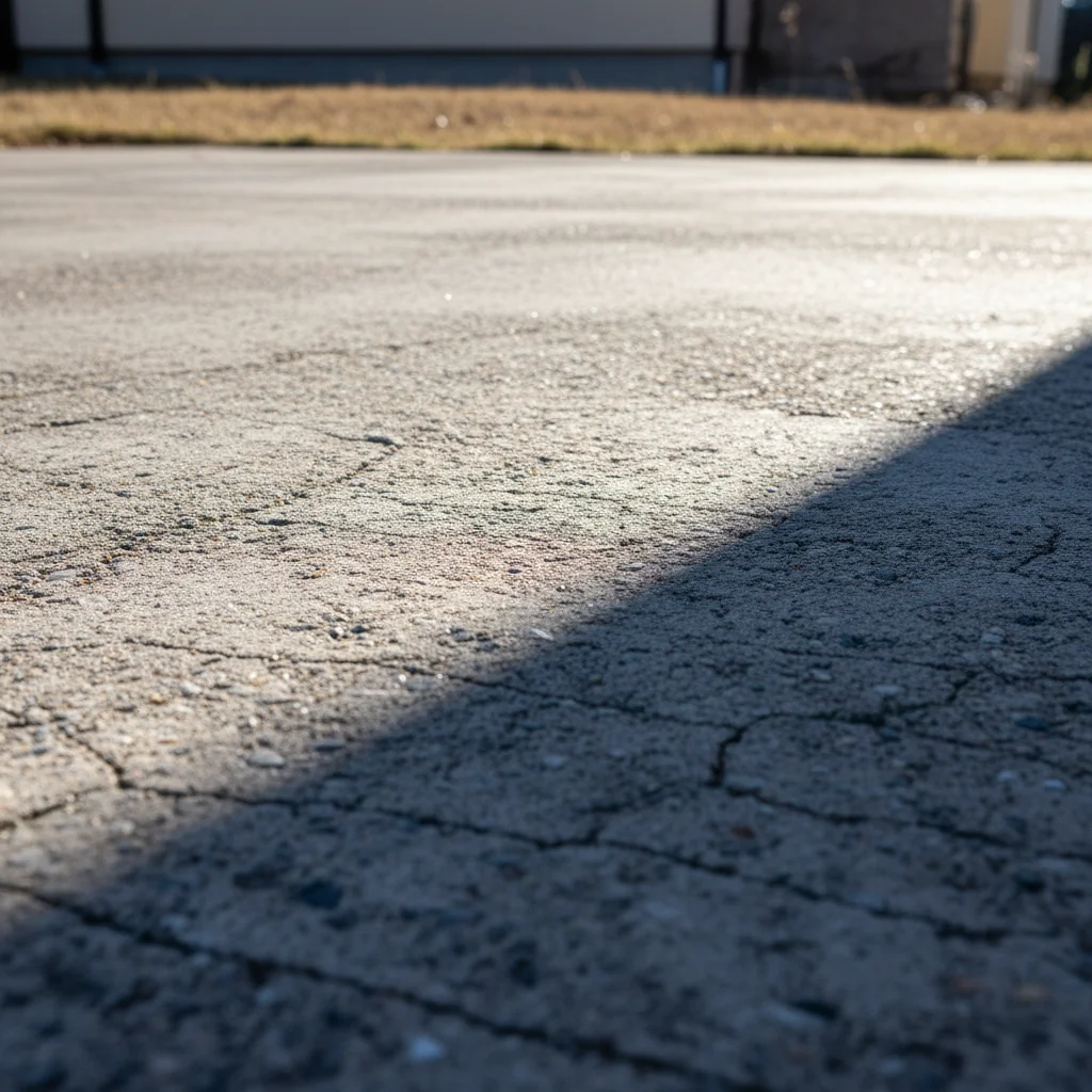Empty outdoor concrete surface with directional sunlight