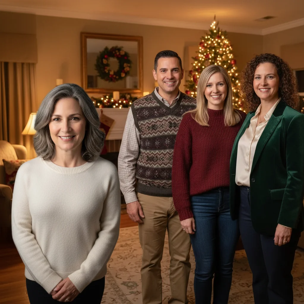 Complete sibling group with fourth person added on the left