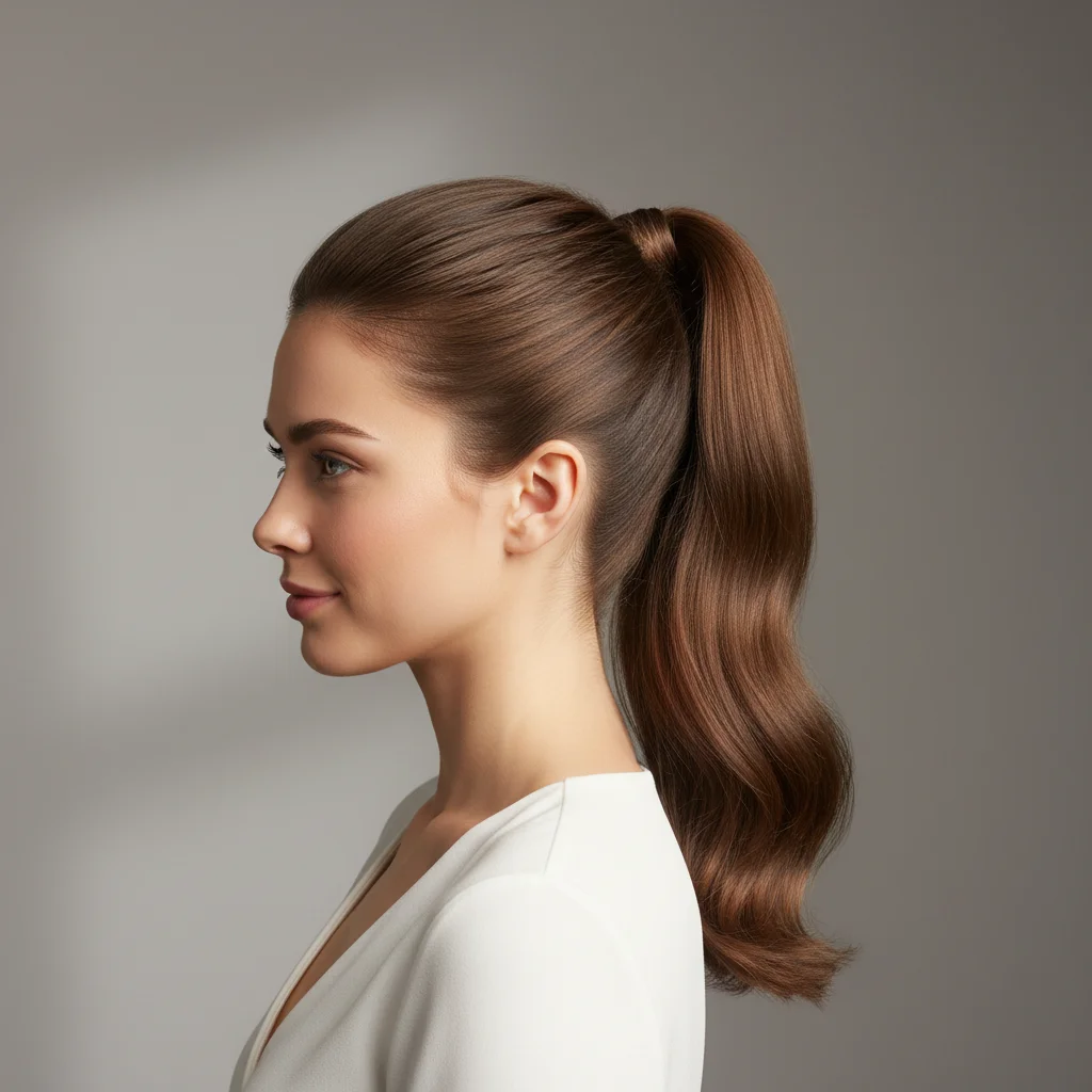 Reference photo of sleek high ponytail style