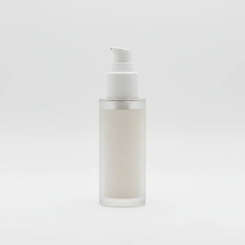 Skincare product on white background used as reference