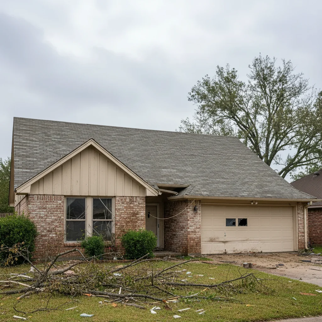 Same house with new weatherwood architectural shingles added showing the full replacement result