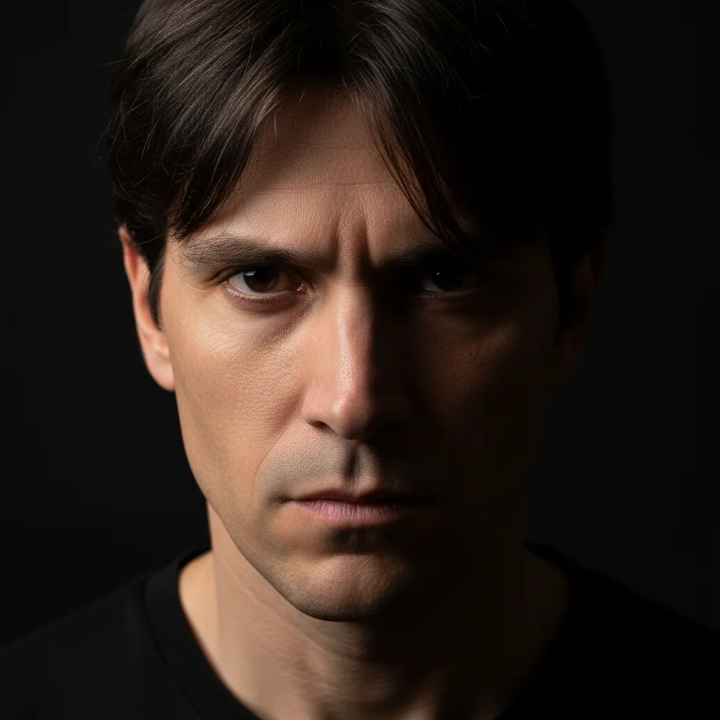 Portrait before villain scar is added