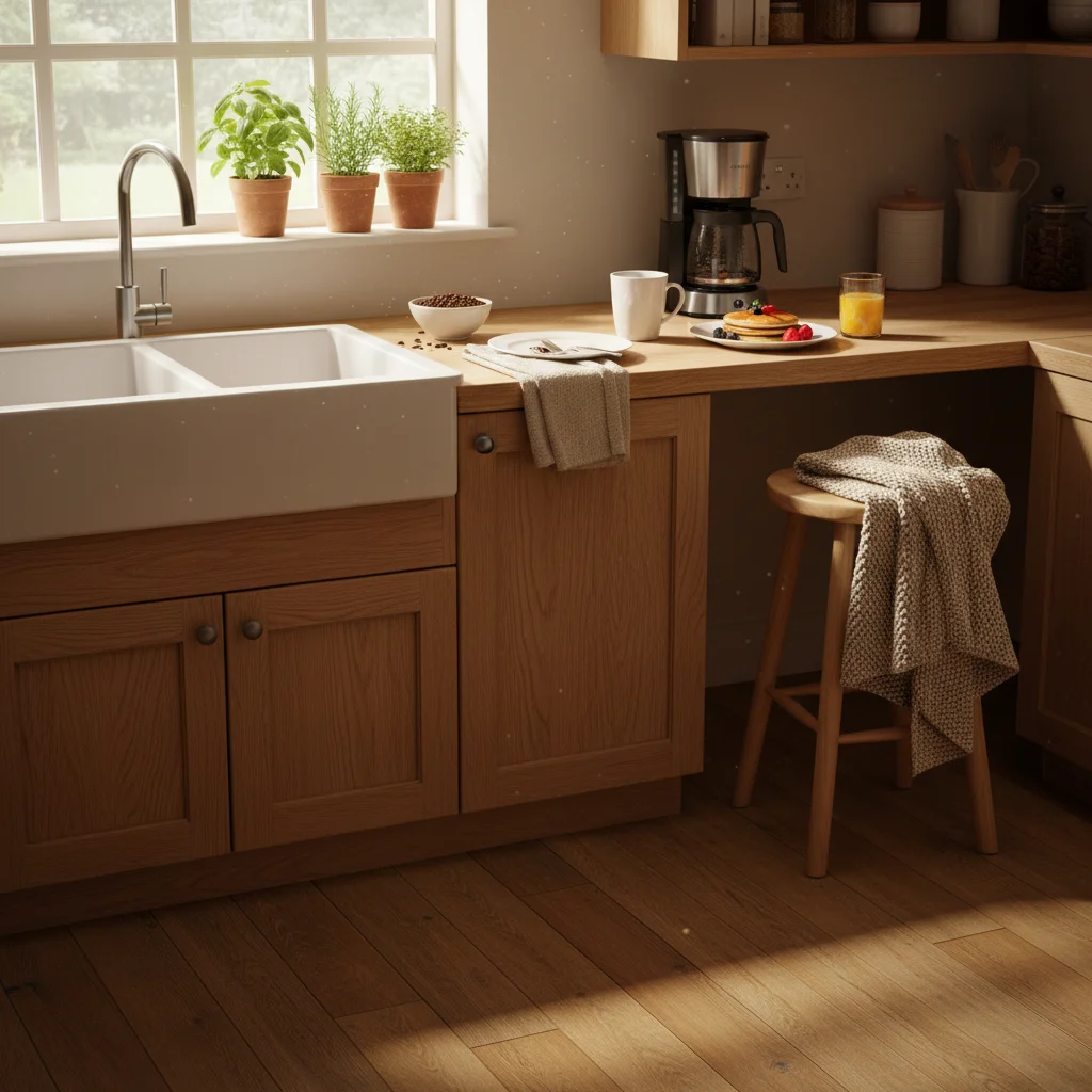 Empty kitchen counter area