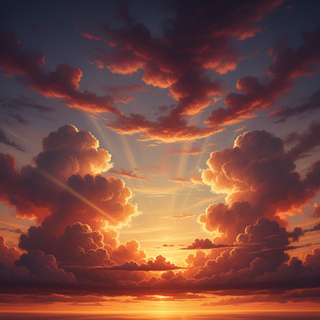 Dramatic sunset sky photo