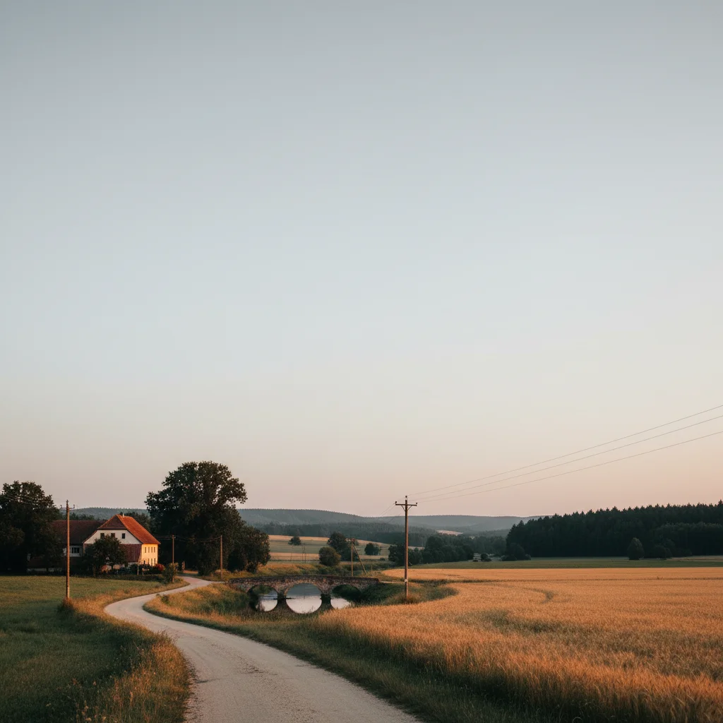 Office building with blown-out white sky