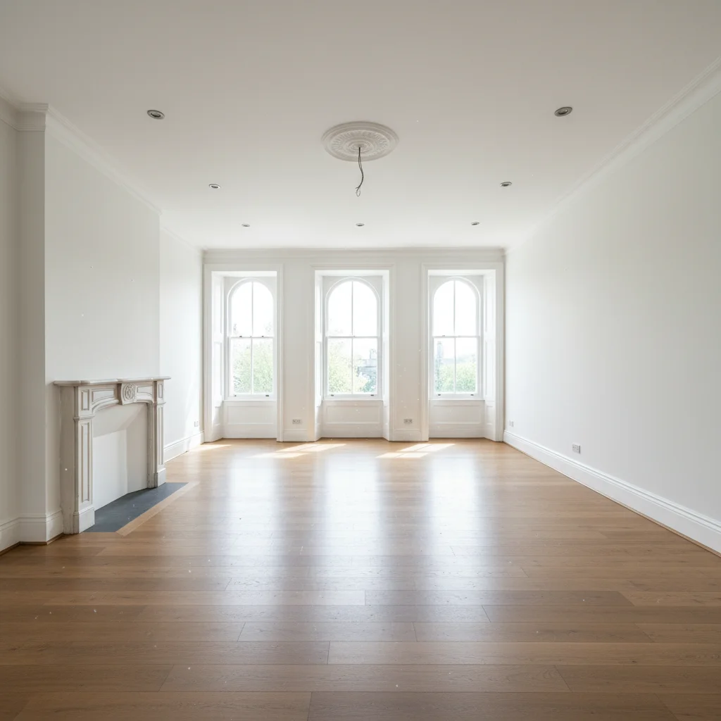 Vacant listed living room ready for virtual staging