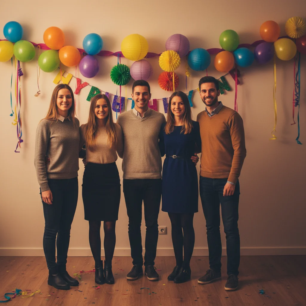 Birthday group with a gap on the right