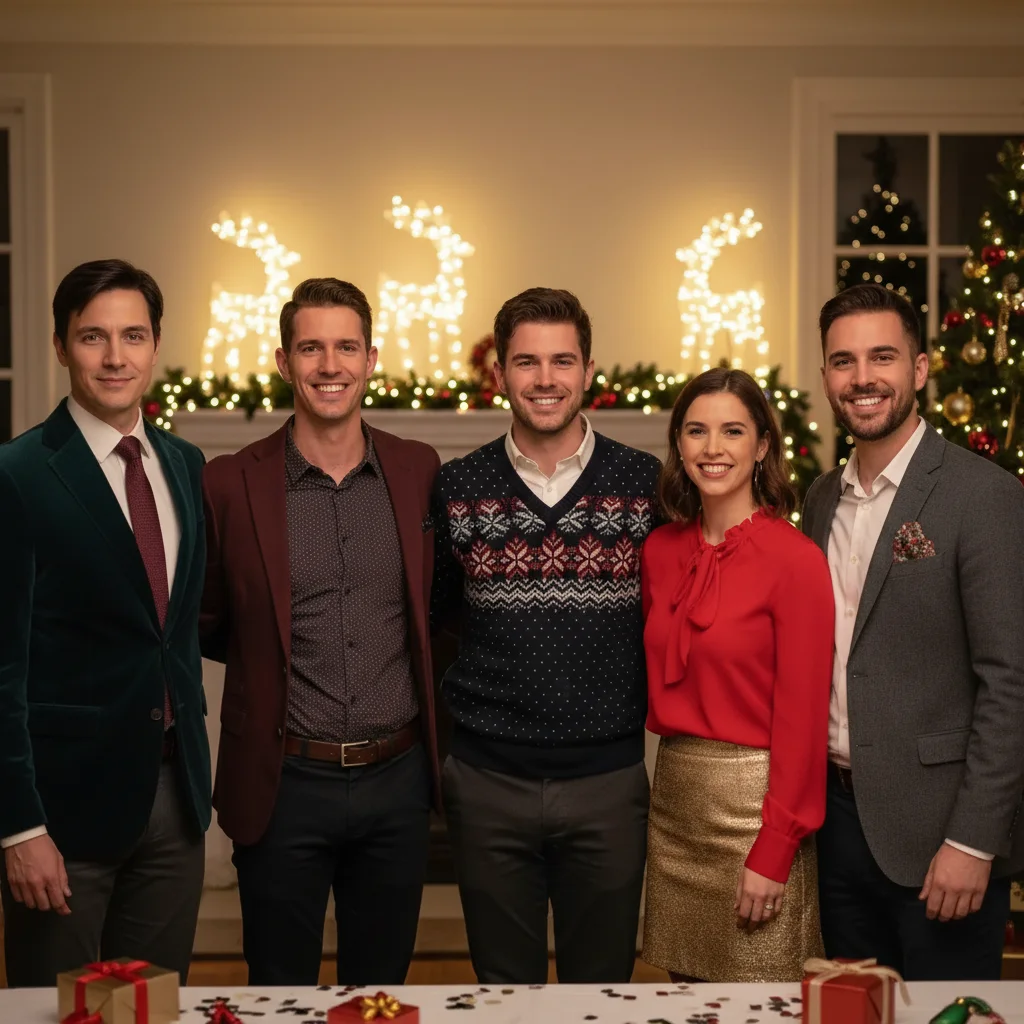 Complete office holiday picture with the colleague added on the left