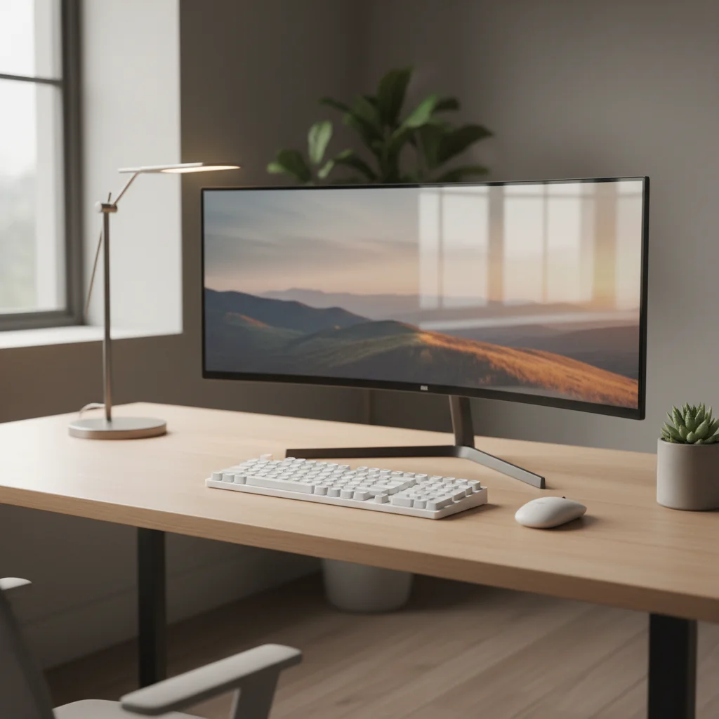 Original desk before spider prank