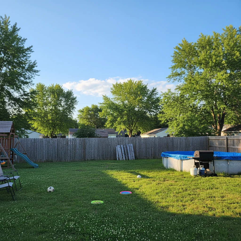 Suburban backyard photo before UFO added