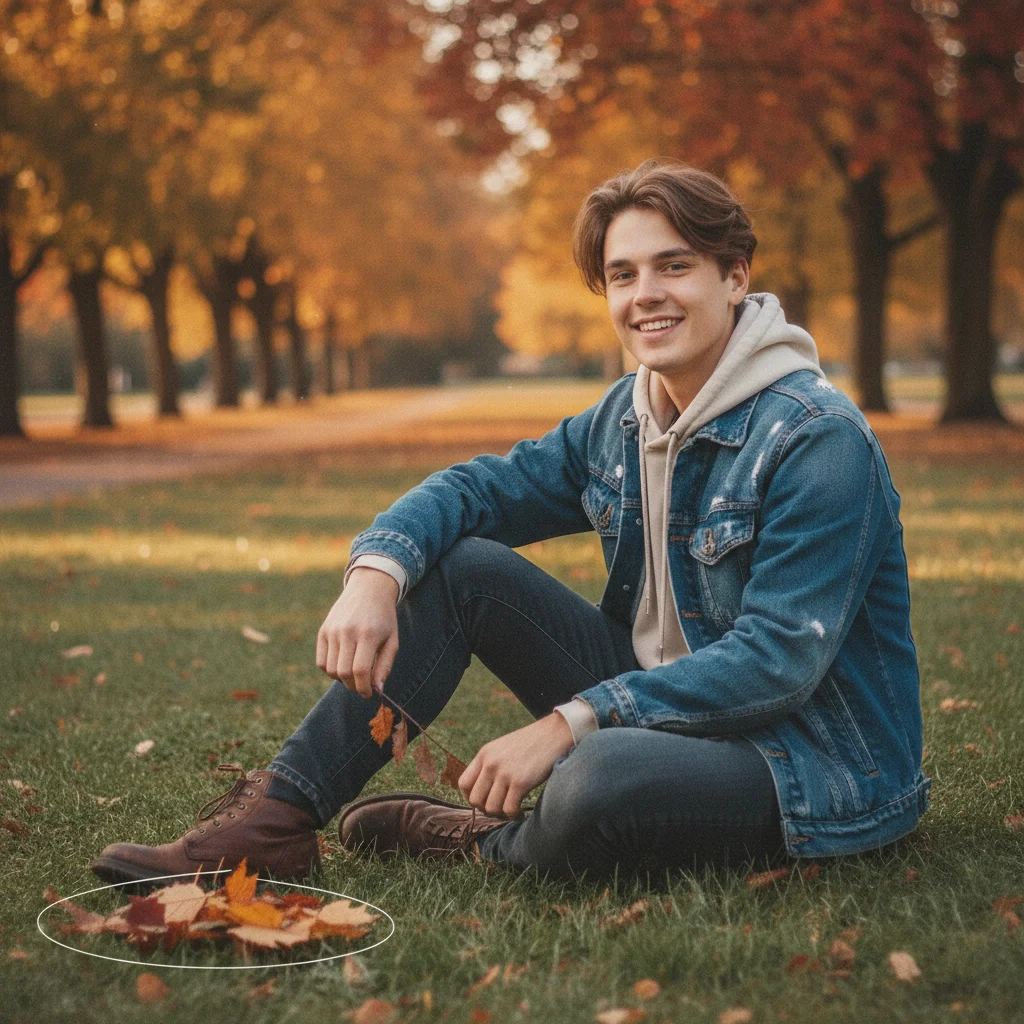 Portrait with vintage 35mm film aesthetic