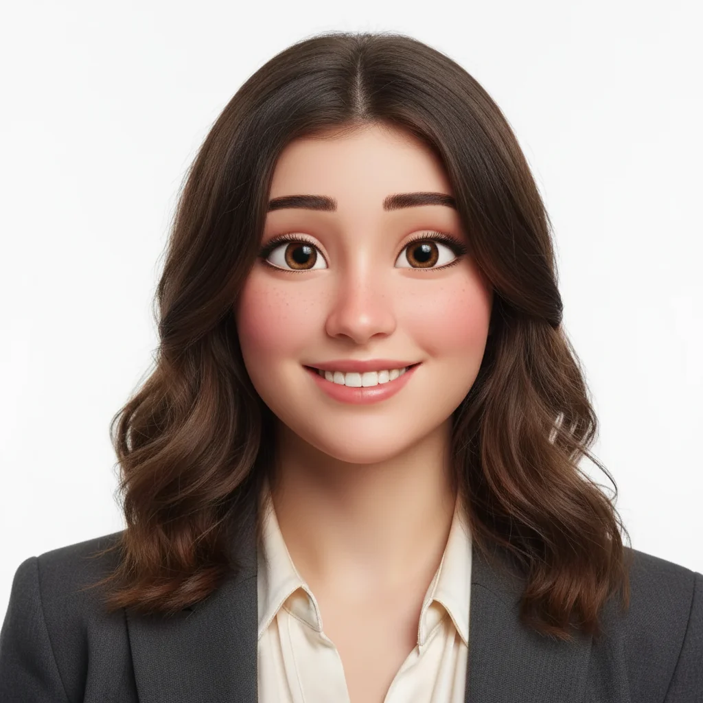 Same woman transformed into Disney Pixar animated character