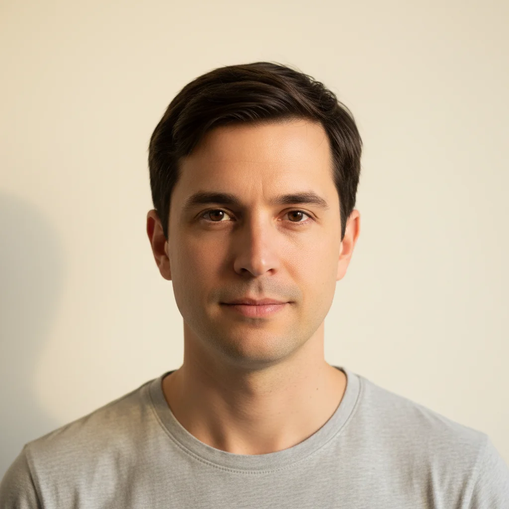 Man with full hair before AI bald filter