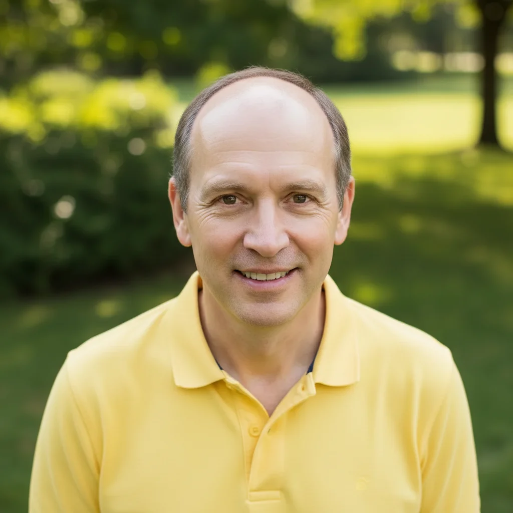 Same man with crown area fully covered with natural hair