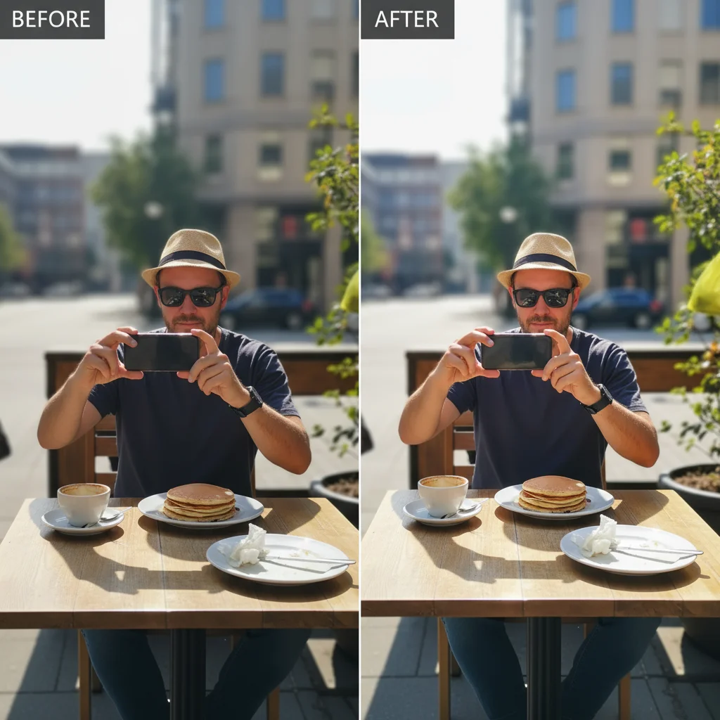 Photo after create before/after comparison photo with AI