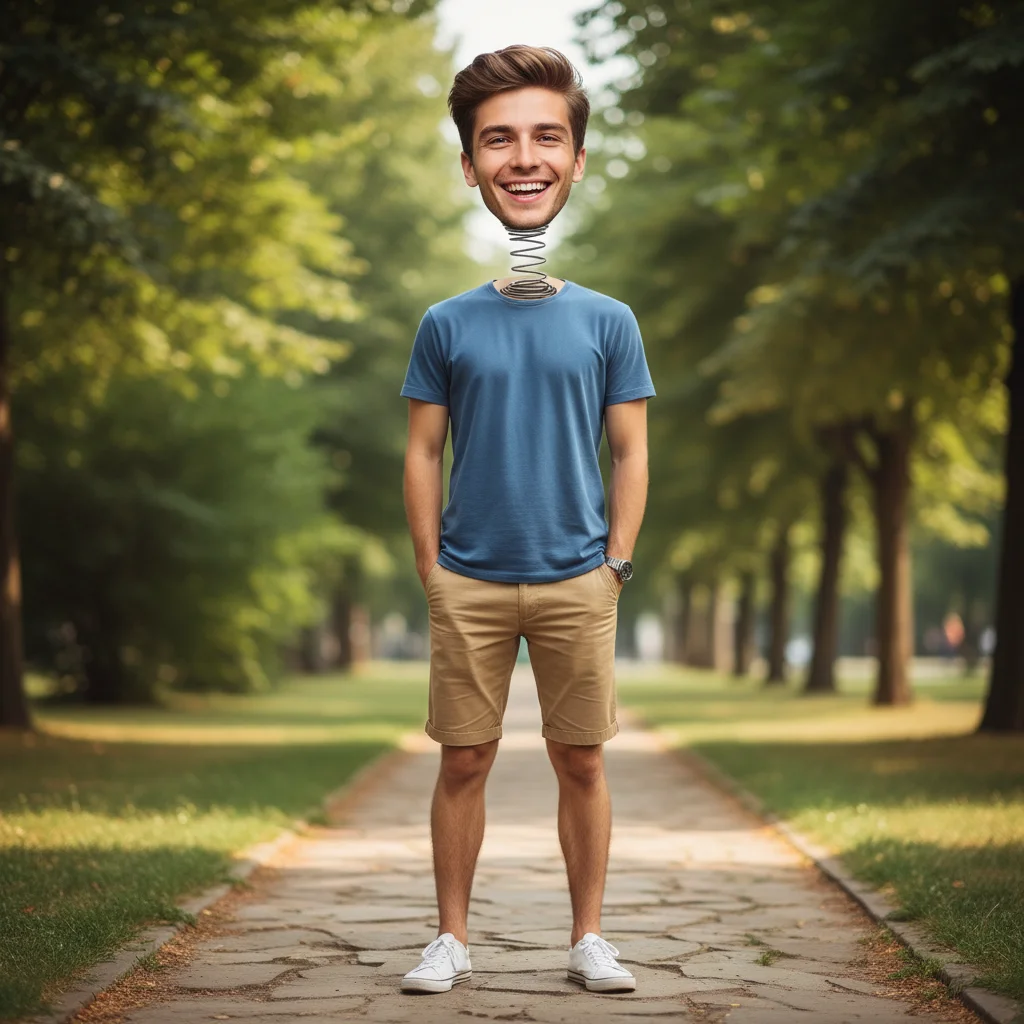 Original photo before create a bobblehead prank photo with an oversized head