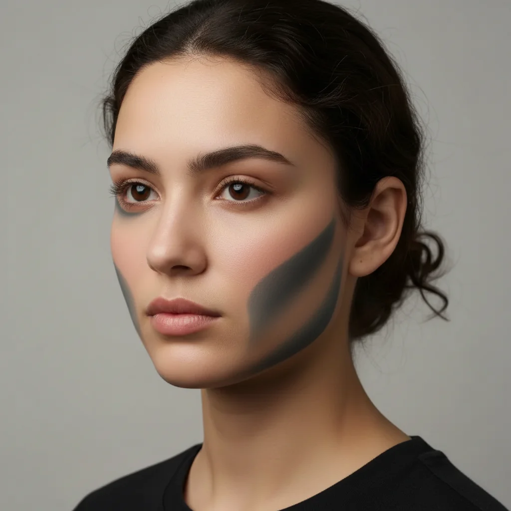 Portrait with dramatic high fashion cheekbone definition