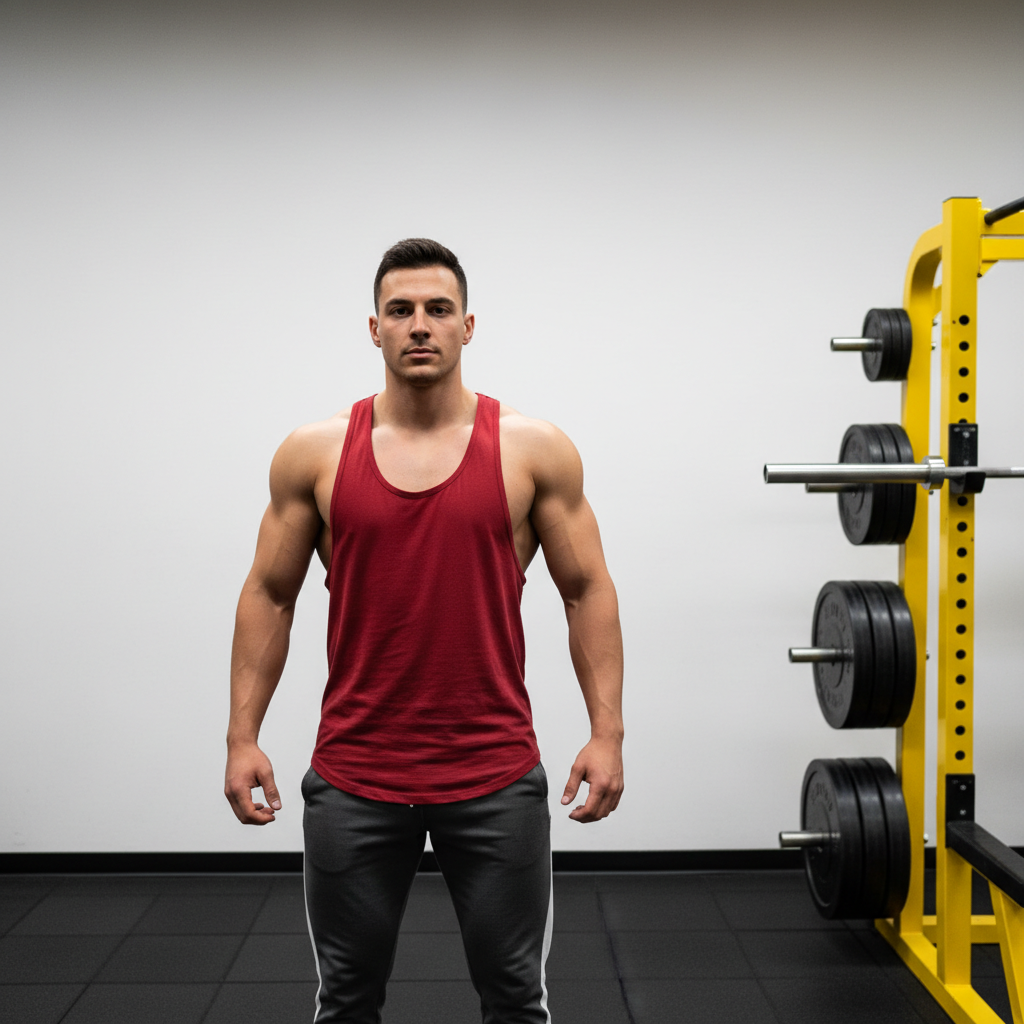 Original gym selfie with basic muscle definition