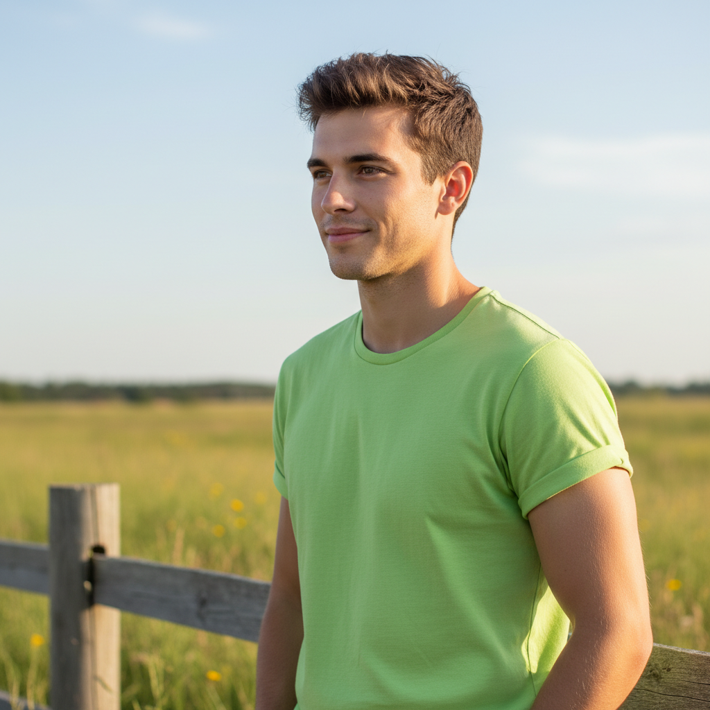 Young man showing original chin and jawline profile