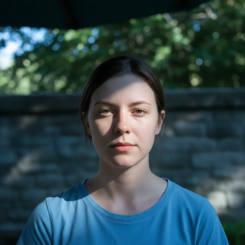 Portrait with corrected warm natural skin tones