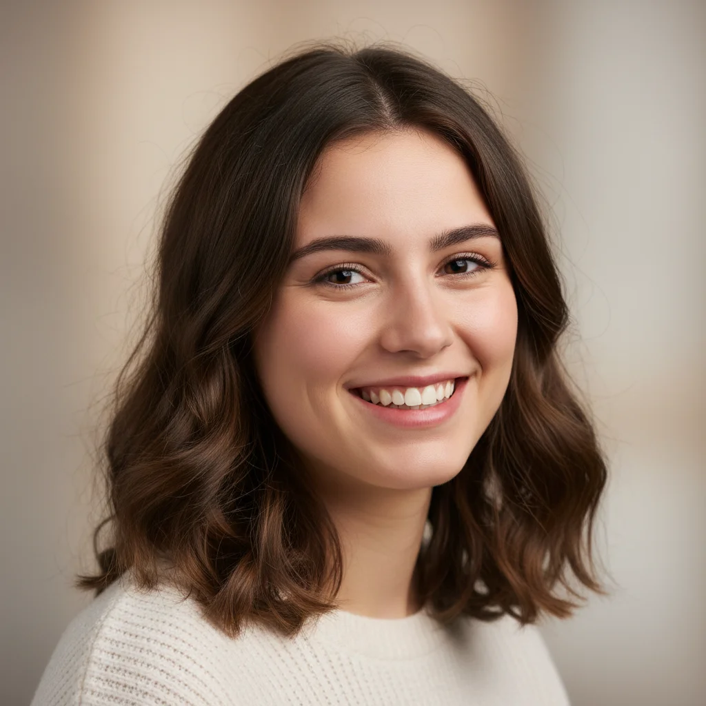 Smiling portrait without dimples