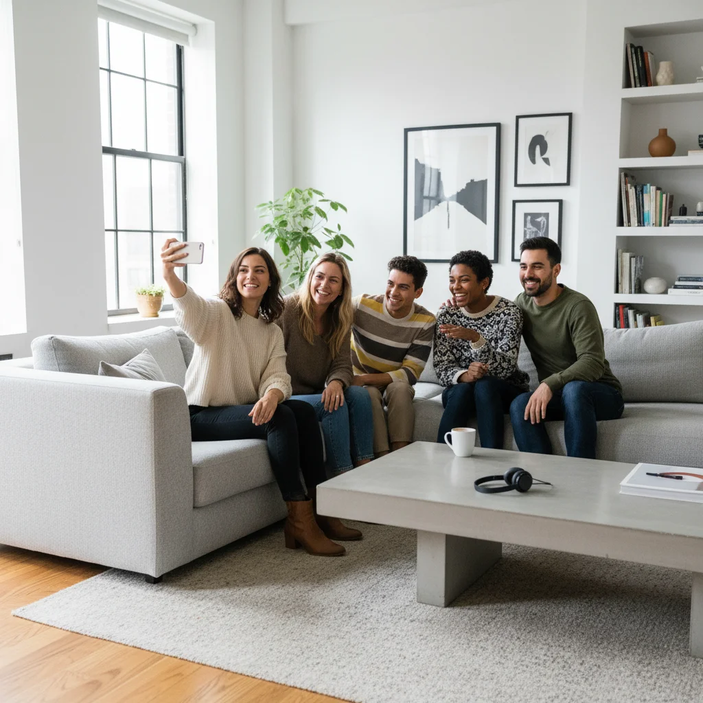 Modern sharp group photo