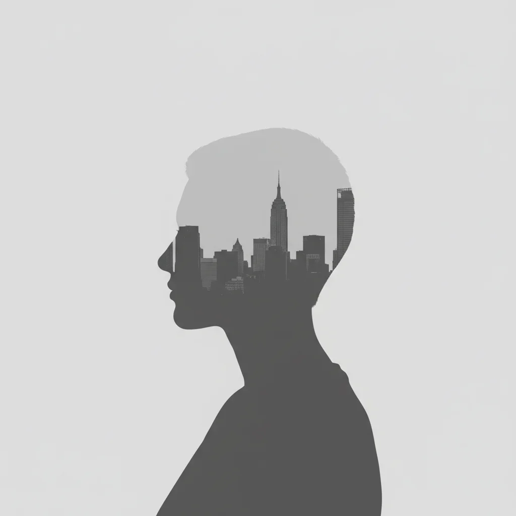 Profile portrait ready for double exposure