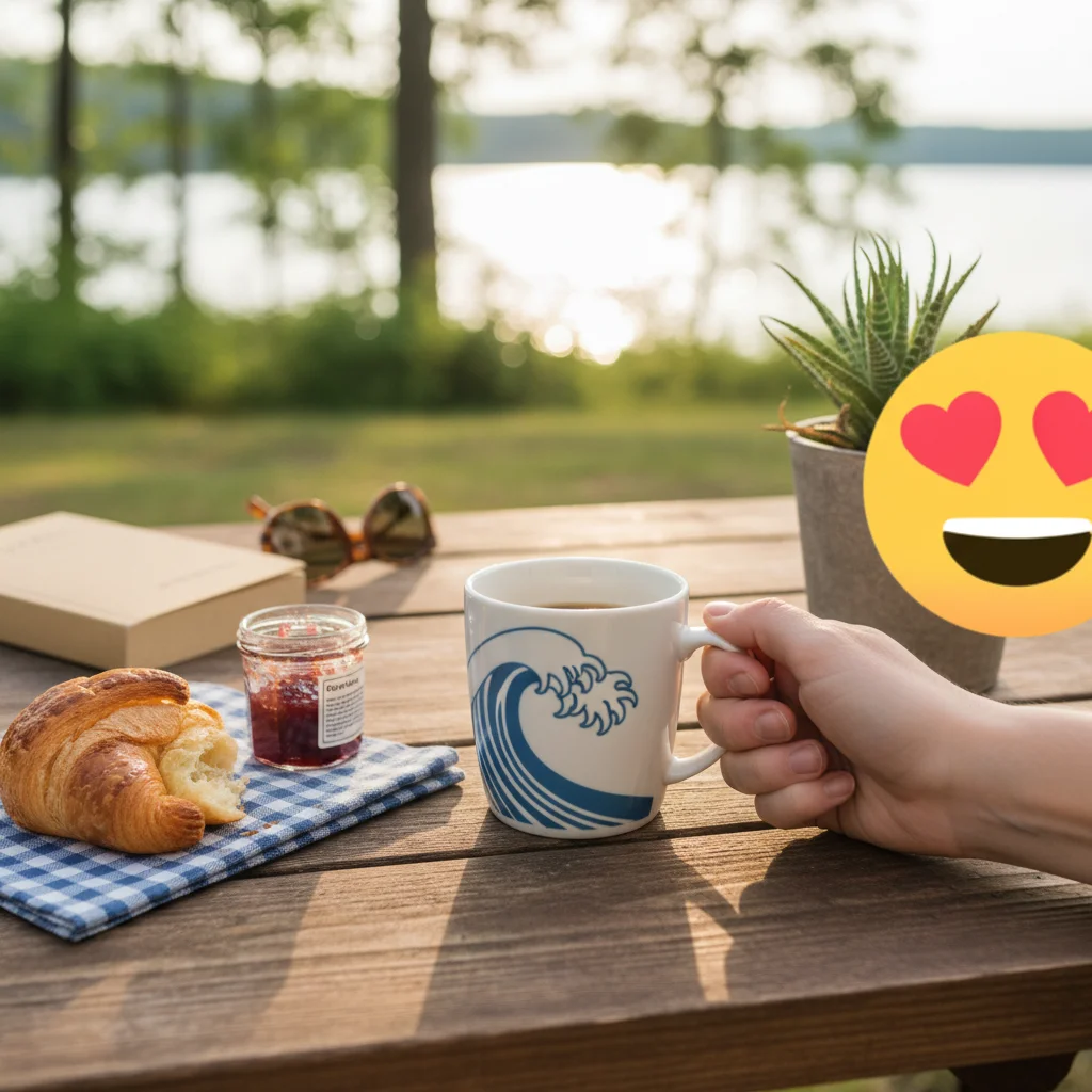 Group photo with multiple emoji stickers on faces