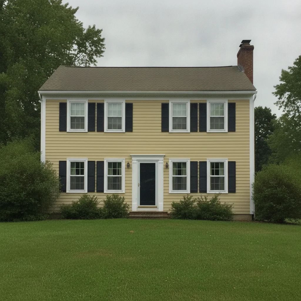 Same home with crisp white trim on all casings, fascia, and corner boards