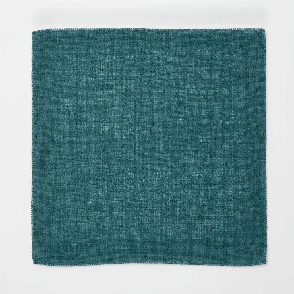 Same linen in deep teal with identical weave and grain preserved