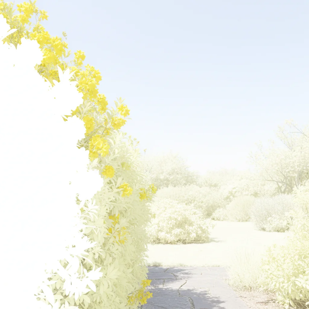 Overexposed garden photo with blown out white flowers and pale washed green leaves